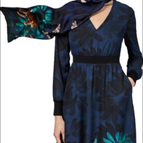 Ted Baker Houdini Skinny Silk Scarf - Picture 4 of 7